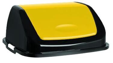 COUVERCLE BASCULANT 50L CLAP JAUNE / NOIR