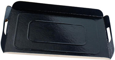 PLATEAUX EN CARTON À BORDS PLIABLES NOIRS 28X19X2 CM X100
