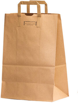 SAC POIGNÉES PLATES PAPIER 22+12X30CM MARRON X250