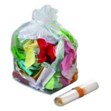 SAC POUBELLE 110L BASSE DENSITE DECHETS MOYENS NF TRANSPARENT X100