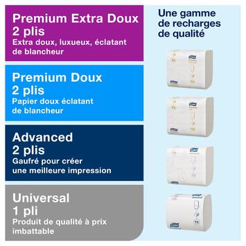 DISTRIBUTEUR DE PAPIER TOILETTE PLIÉ TORK® T3 NOIR