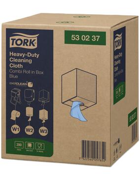 BOBINE DEVIDAGE CLASSIQUE NON TISSE TORK COMBI ROLL W1/W2/W3 BLEU 280 FORMATS 38X31,5CM