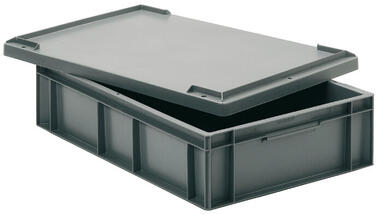 COUVERCLE POUR BACS GERBABLES PLEINS OU AJOURÉS GRIS 600X400
