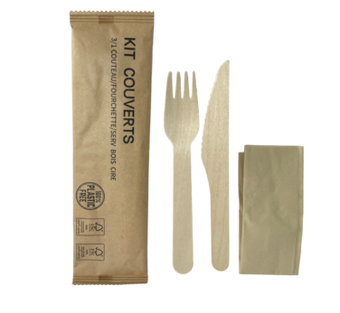 KIT COUVERTS BOIS CIRÉ 3 EN 1 X500