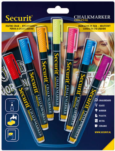 FEUTRES CRAIE POINTE 1-2 MM ASSORTIMENT COULEURS X7
