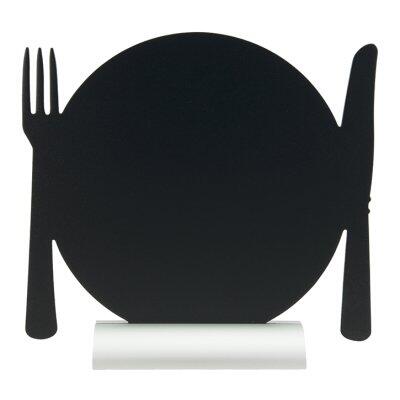 SILHOUETTE ARDOISE DE TABLE FORME ASSIETTE AVEC SOCLE