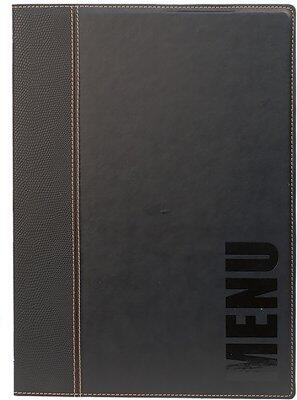 TRENDY PROTÈGE-MENU SIMILI CUIR A4 NOIR