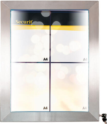 PRÉSENTOIR PORTE-MENU EN ACIER INOXYDABLE À LED 4 VUES