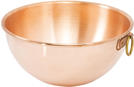 BASSINE EN CUIVRE DEMI-RONDE RENFORCÉE À BLANCS 40 CM