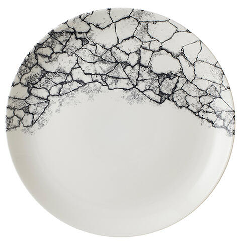 KINTSUGI ACCENTS QUARTZ BLACK ASSIETTE PLATE Ø 28 CM