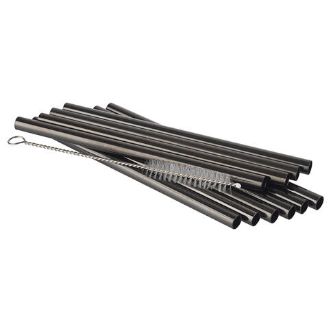 PAILLE INOX 15CM NOIR X10