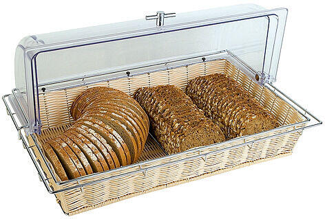 PANIER ROLL TOP GN 1/1 EN POLYPROPYLÈNE FIL CHROMÉ