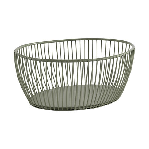 CORBEILLE PAIN FILAIRE METAL OVALE D20X15CM VERT