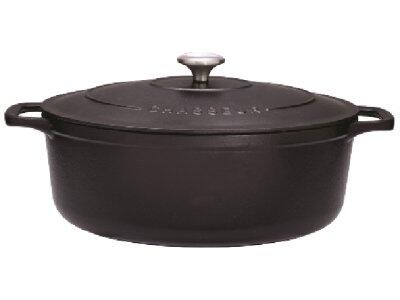 LE CHASSEUR COCOTTE OVALE AVEC COUVERCLE NOIRE 17 CM