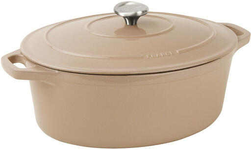 LE CHASSEUR COCOTTE OVALE COUVERCLE "MARRON GLACÉ" 31X26CM
