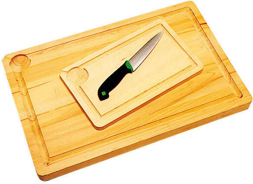 PLANCHE À DÉCOUPER EN HÊTRE AVEC RIGOLE 35 X 21 X 2 CM
