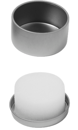 ÉPONGE LUSTRANTE RONDE POUR CHAUSSURES BOÎTE MÉTAL X250