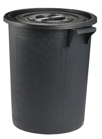 POUBELLE IMMEUBLE 75L SANS COUVERCLE MODELE HAUT NOIR
