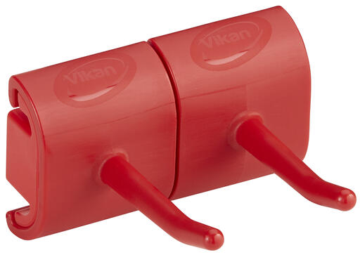 SUPPORT MURAL HYGIENIQUE MODULE DOUBLE CROCHET 82MM ROUGE