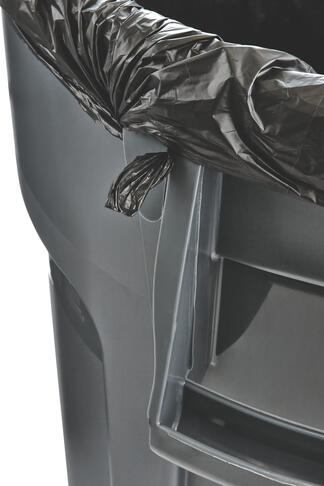 POUBELLE BRUTE ROND 167L GRIS AVEC CONDUIT AERATION