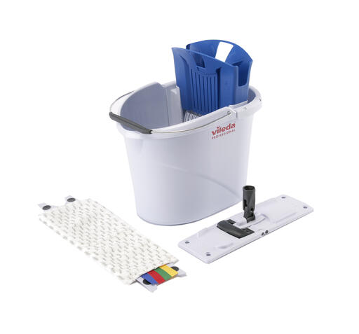 KIT DE LAVAGE SOLS ULTRASPEED MINI VILEDA (SEAU 10L / PRESSE / SUPPORT / FRANGE)