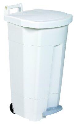 POUBELLE A PEDALE BOOGY 90L 2 ROUES BLANC / BLANC