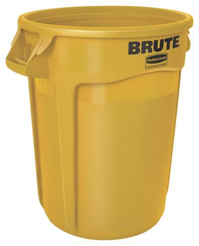 POUBELLE BRUTE ROND 121L JAUNE