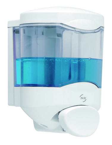 DISTRIBUTEUR MANUEL SAVON À RÉSERVOIR CRYSTAL 450ML BLANC