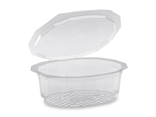 BOITE APET A COUVERCLE CHARNIÈRE RENTRANT CRISTAL 250ML X600
