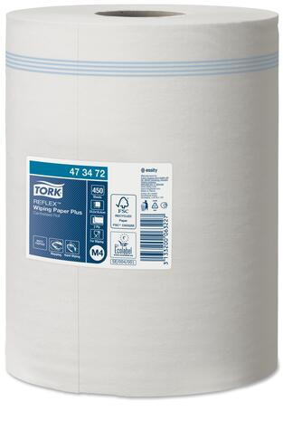 BOBINE DEVIDAGE CENTRAL TORK M4 BLANC 450 FORMATS 2 PLIS 19,4X33,5CM ECOLABEL X6
