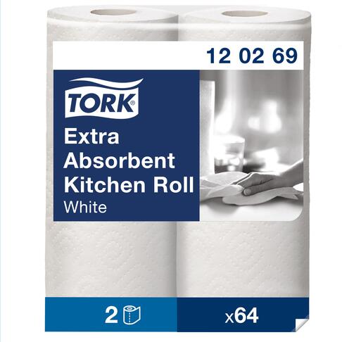 BOBINE DEVIDAGE CLASSIQUE ESSUIE-TOUT TORK PREMIUM BLANC 64 FORMATS 2 PLIS ECOLABEL X24