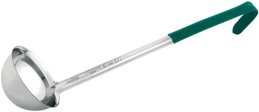LOUCHE INOX PORTION POIGNÉE PVC 17,5 CL VERT