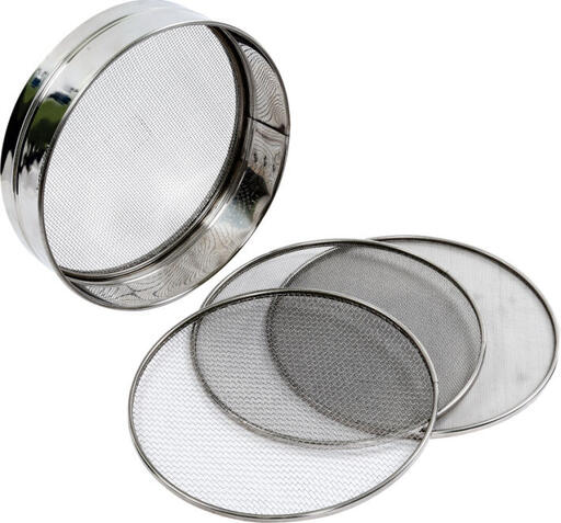 TAMIS INOX AVEC 4 FONDS INTERCHANGEABLES 21CM