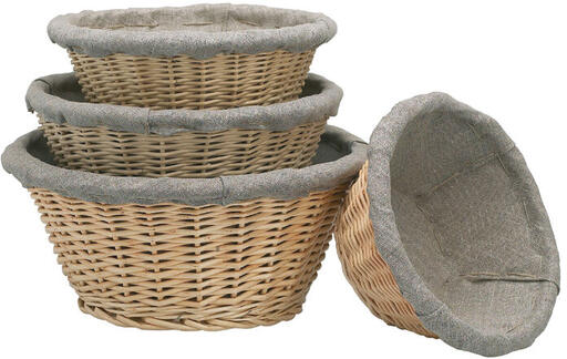 BANNETON À FERMENTATION EN OSIER ROND ENTOILÉ 24 CM 1 KG