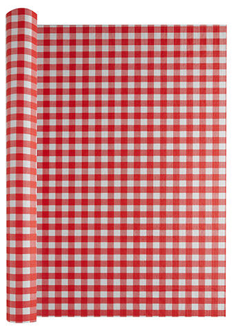 NAPPE ROULEAU TOILE DE LIN VICHY CELINE ROUGE 1.20X25M X4