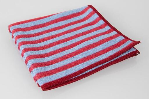 CARRE EMR MICROFIBRE RAYE BLEU ET ROUGE X5