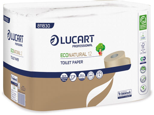 PAPIER TOILETTE PETIT ROULEAU ECONATURAL HAVANE 200 FORMATS 2 PLIS ECOLABEL X96 - 2