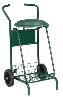 CHARIOT DE VOIRIE MOBISAC 110L AVEC COUVERCLE ROUES CAOUTCHOUC VERT