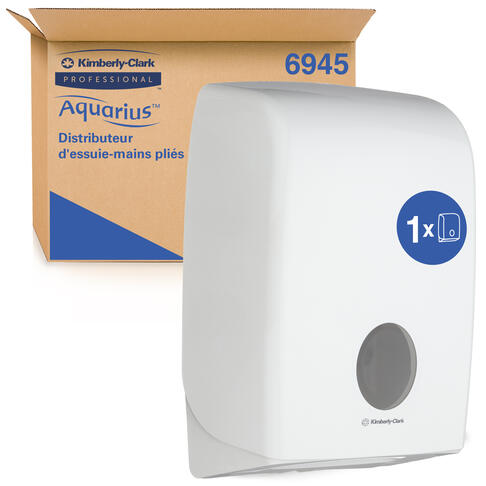 DISTRIBUTEUR D’ESSUIE-MAINS PLIÉS AQUARIUS™ BLANC
