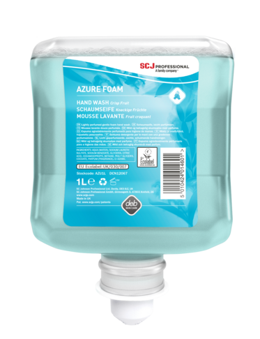 SAVON MOUSSE MAINS CORPS & CHEVEUX AZURE FOAM CARTOUCHE 1L X6