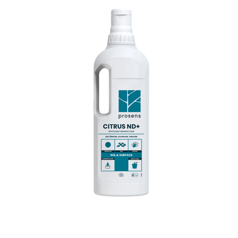 NETTOYANT DESINFECTANT CONCENTRE MULTI SURFACES CITRUS ND+ ECOCERT 1L DOSEUR