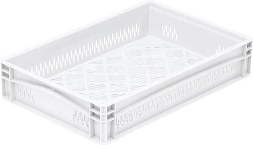 BAC GERBABLE AJOURÉ FOND PLEIN BLANC 400X300 HAUTEUR 10 CM