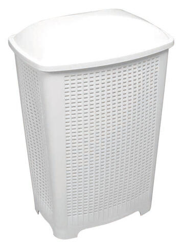 COFFRE À LINGE AVEC COUVERCLE BLANC 42.5X27X64.5 CM