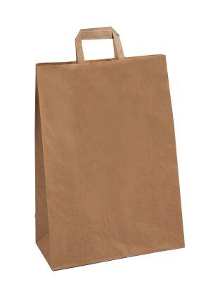 SAC POIGNÉES PLATES PAPIER 32+15X43CM MARRON X250