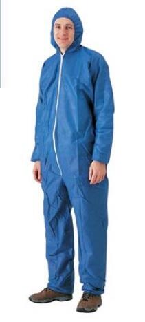 COMBINAISON À CAGOULE POLYPROPYLÈNE FERMETURE ZIPÉE 40G 2 POCHES TAILLE L BLEU X50