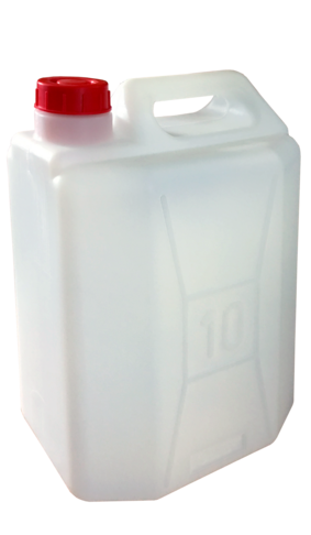 JERRICAN VIDE AVEC BOUCHON ET GOULOT TELESCOPIQUE BLANC 10L