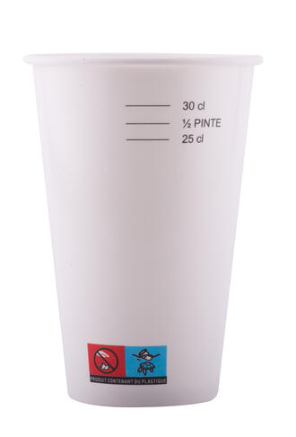 GOBELET CARTON 33CL BLANC X2000