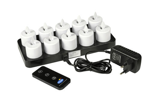 KIT 10 LEDS BLANC AVEC CHARGEUR ADAPTATEUR ET TELECOMMANDE