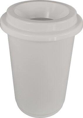 POUBELLE AVEC OUVERTURE DONUTS 50L BLANC