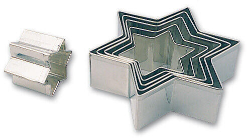 DÉCOUPOIRS FER BLANC ÉTOILES DE 4 À 11 CM X6